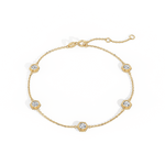 Hexagon Bezel Lab Grown Diamond Bracelet in 14K Solid Gold/Platinum - Bracelets