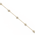 Hexagon Bezel Lab Grown Diamond Bracelet in 14K Solid Gold/Platinum - Bracelets