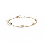 Hexagon Bezel Lab Grown Diamond Bracelet in 14K Solid Gold/Platinum - Bracelets