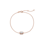 0.15CT Emerald Cut Lab Grown Diamond Chain Bracelet - Bracelets