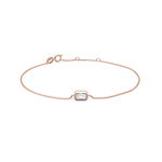 0.15CT Emerald Cut Lab Grown Diamond Chain Bracelet - Bracelets