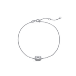 0.15CT Emerald Cut Lab Grown Diamond Chain Bracelet - Bracelets