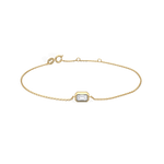 0.15CT Emerald Cut Lab Grown Diamond Chain Bracelet - Bracelets