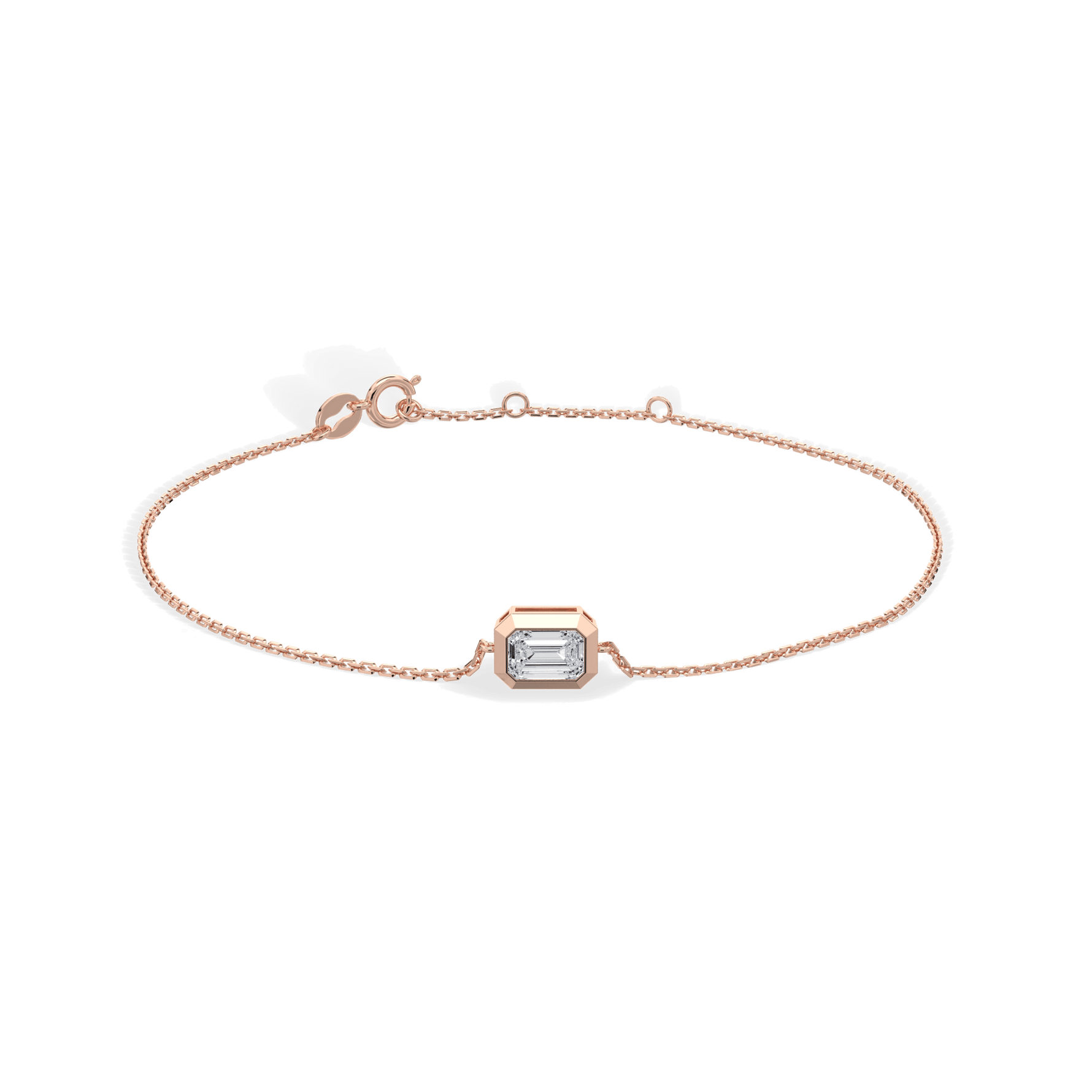 0.5CT Emerald Cut Lab Grown Diamond Chain Bracelet - Bracelets