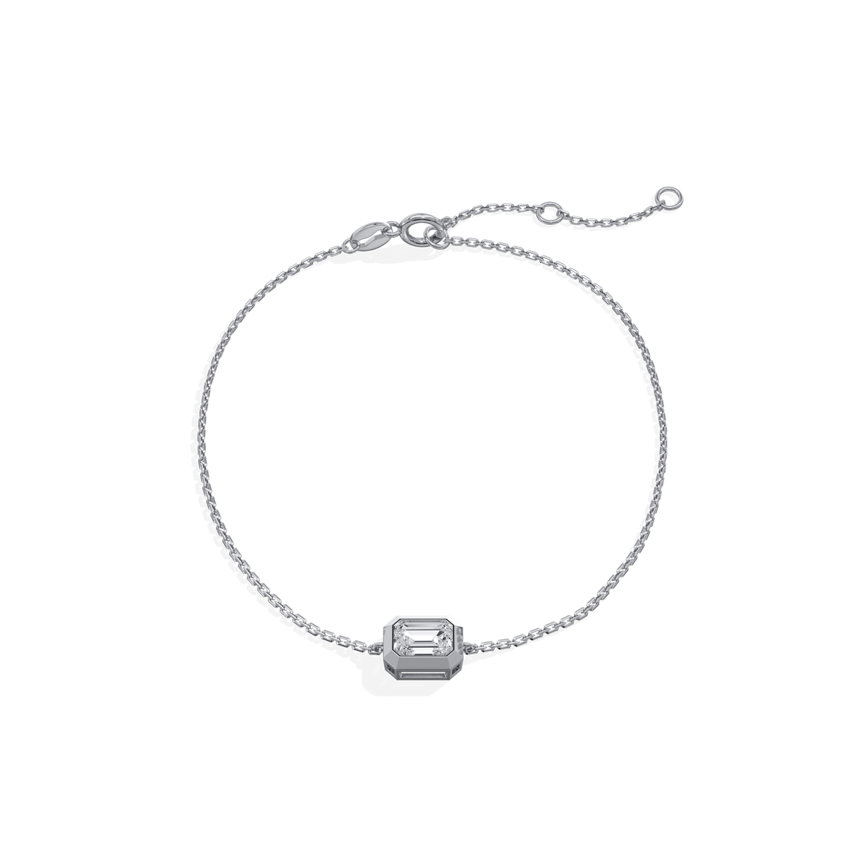 0.5CT Emerald Cut Lab Grown Diamond Chain Bracelet - Bracelets