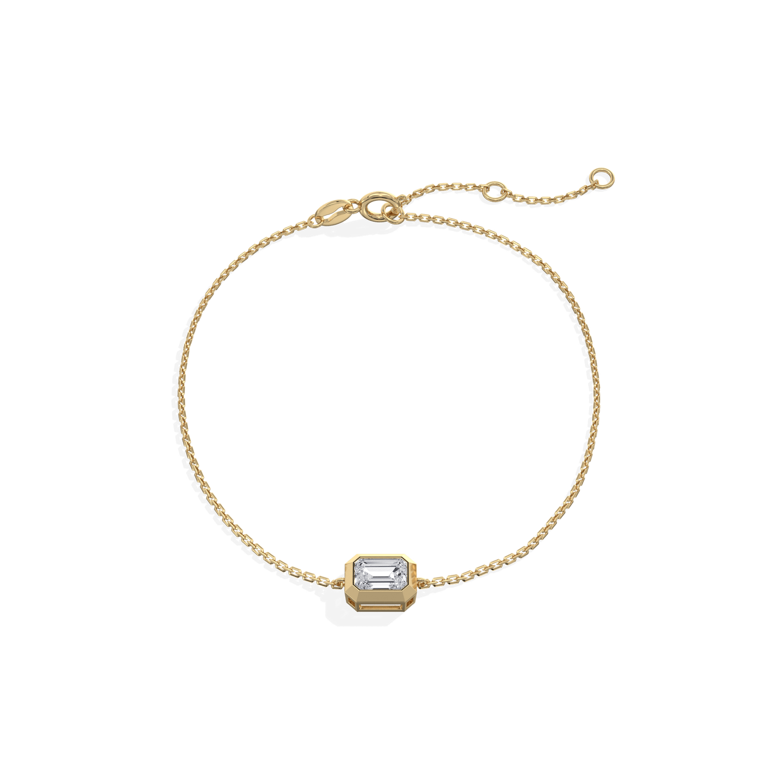 0.5CT Emerald Cut Lab Grown Diamond Chain Bracelet - Bracelets