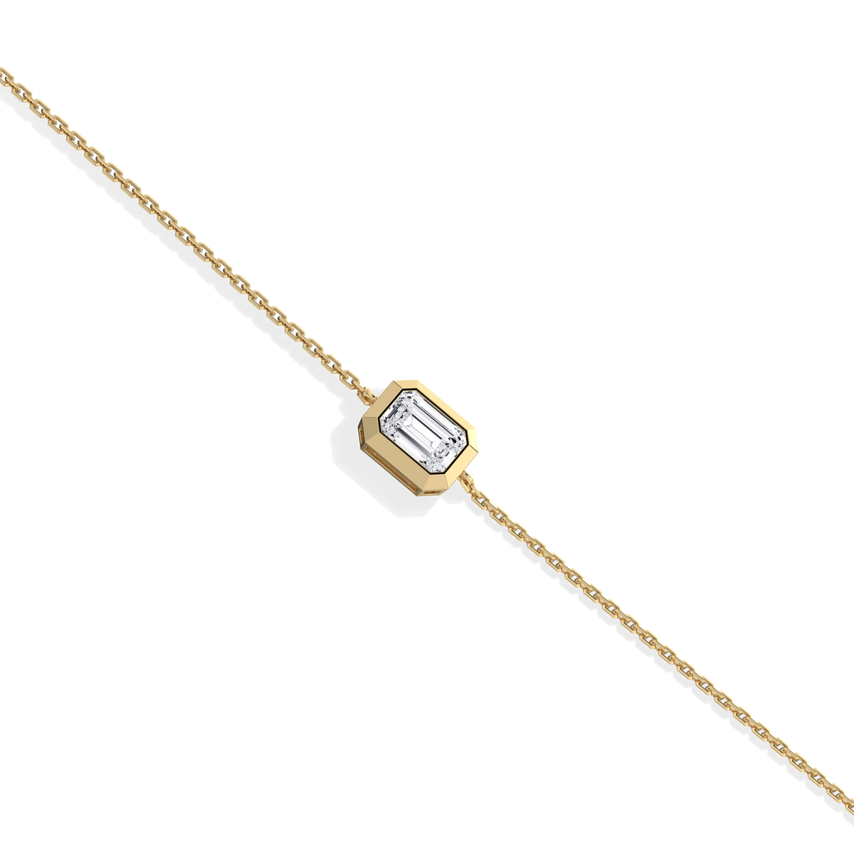 0.5CT Emerald Cut Lab Grown Diamond Chain Bracelet - Bracelets