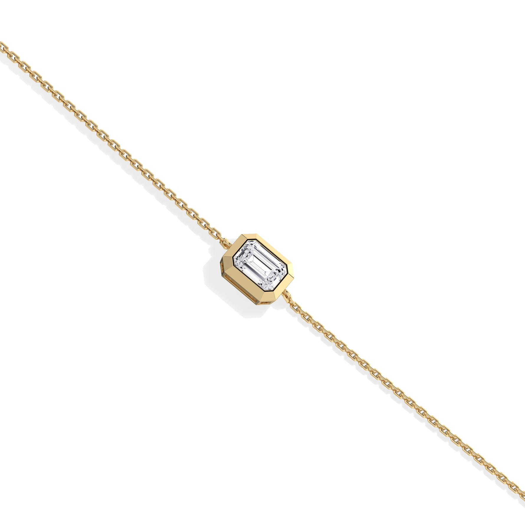 0.5CT Emerald Cut Lab Grown Diamond Chain Bracelet - Bracelets