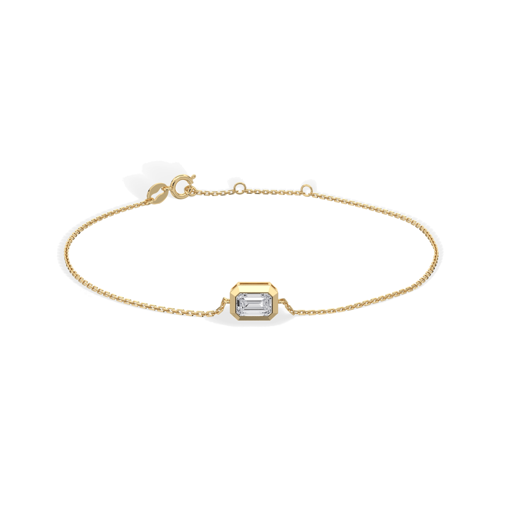 0.5CT Emerald Cut Lab Grown Diamond Chain Bracelet - Bracelets
