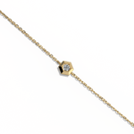 Hexagon Lab Grown Diamond Chain Bracelet in 14K Solid Gold/Platinum - Bracelets