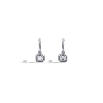 1CTW Asscher Cut Lab Dimaond Bezel Octagon Drop Earring - 