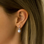 1CTW Asscher Cut Lab Dimaond Bezel Octagon Drop Earring - 