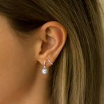 0.22CTW Lab Grown Diamond Hoop Earrings In 14K Solid Gold/Platinum - 