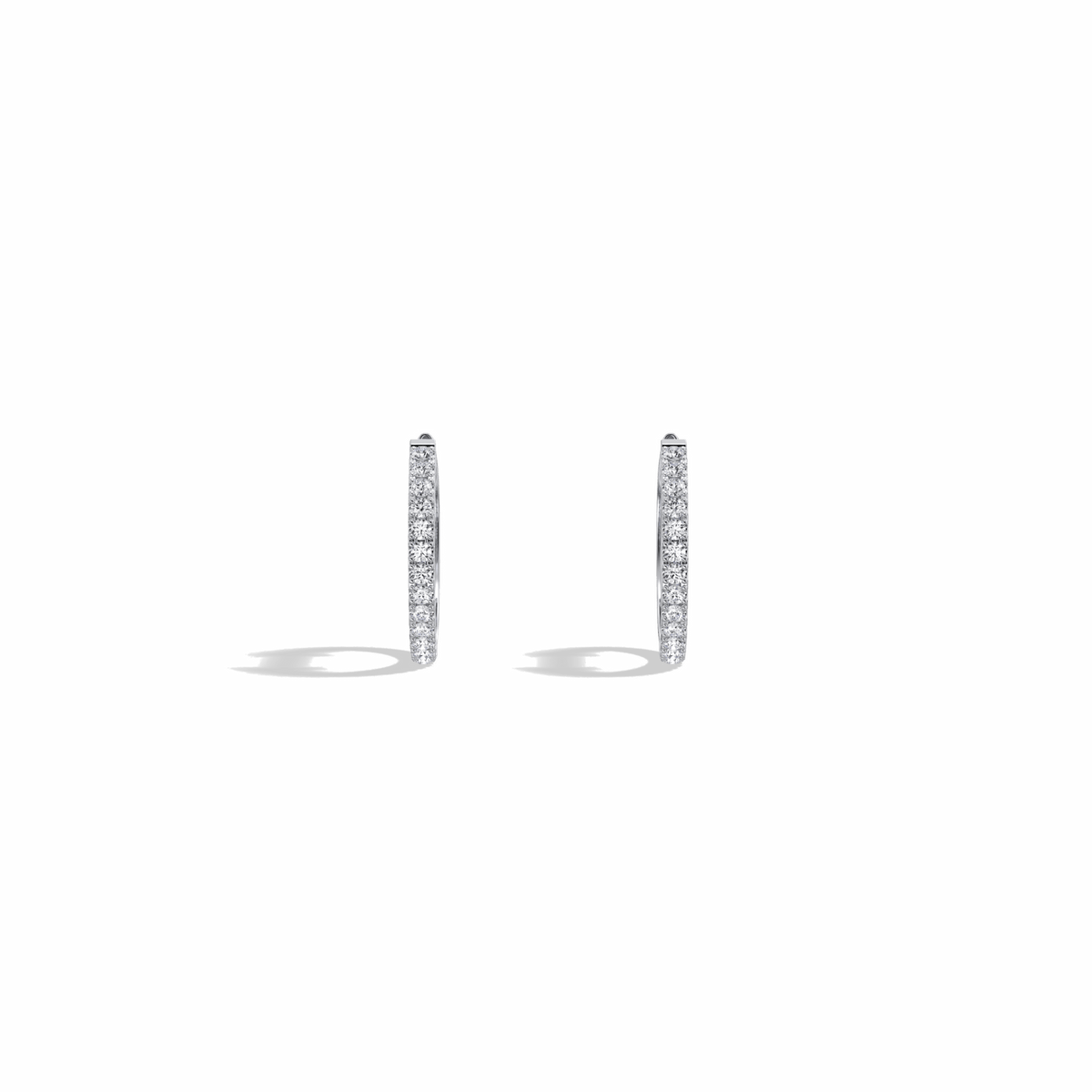 0.22CTW Lab Grown Diamond Hoop Earrings In 14K Solid Gold/Platinum - 