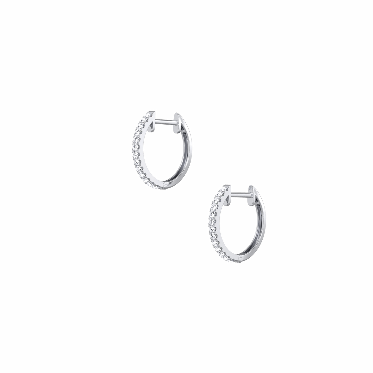 0.22CTW Lab Grown Diamond Hoop Earrings In 14K Solid Gold/Platinum - 