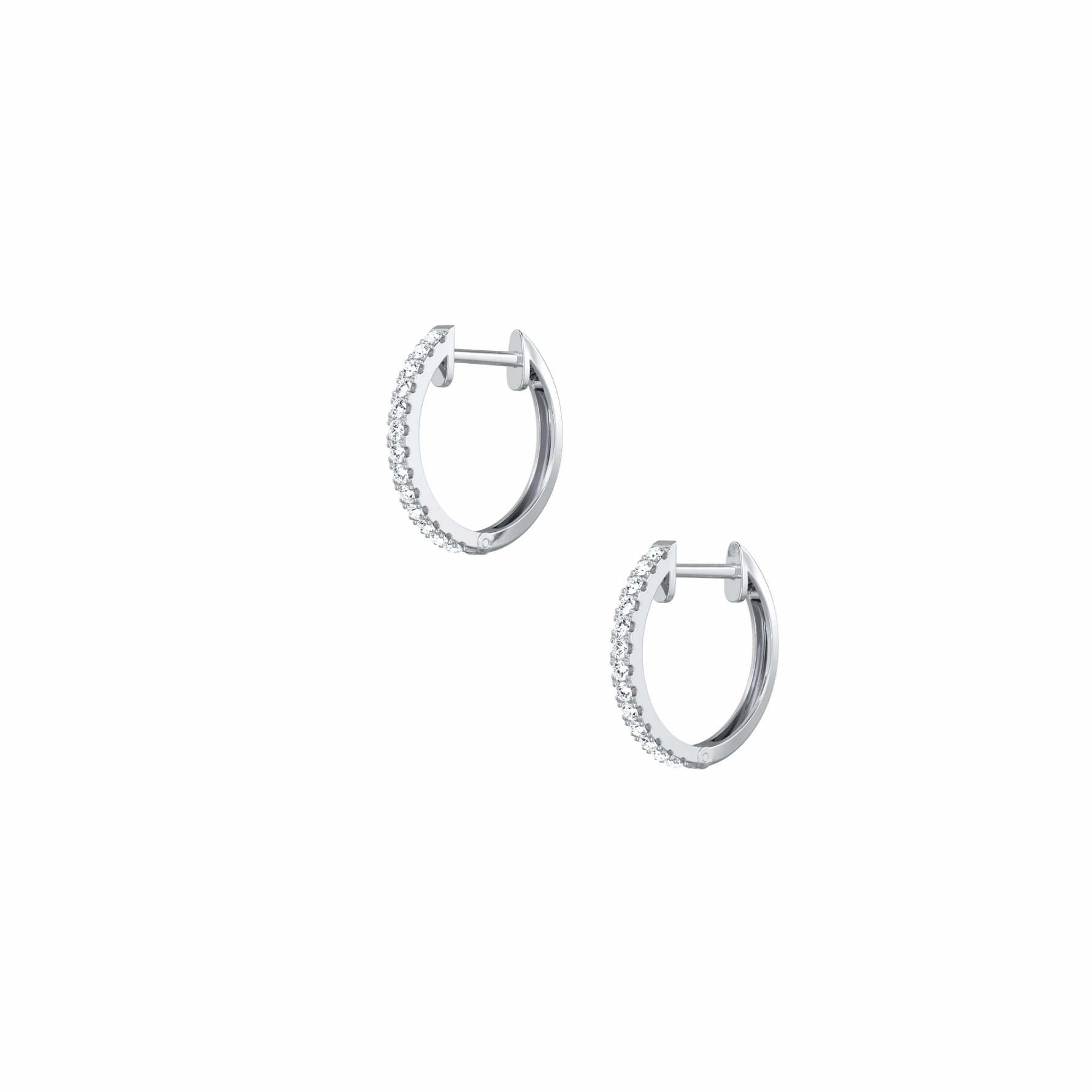 0.22CTW Lab Grown Diamond Hoop Earrings In 14K Solid Gold/Platinum - 