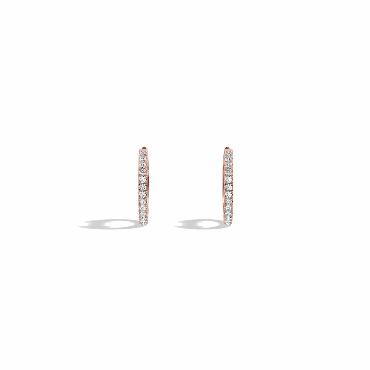 0.22CTW Lab Grown Diamond Hoop Earrings In 14K Solid Gold/Platinum - 