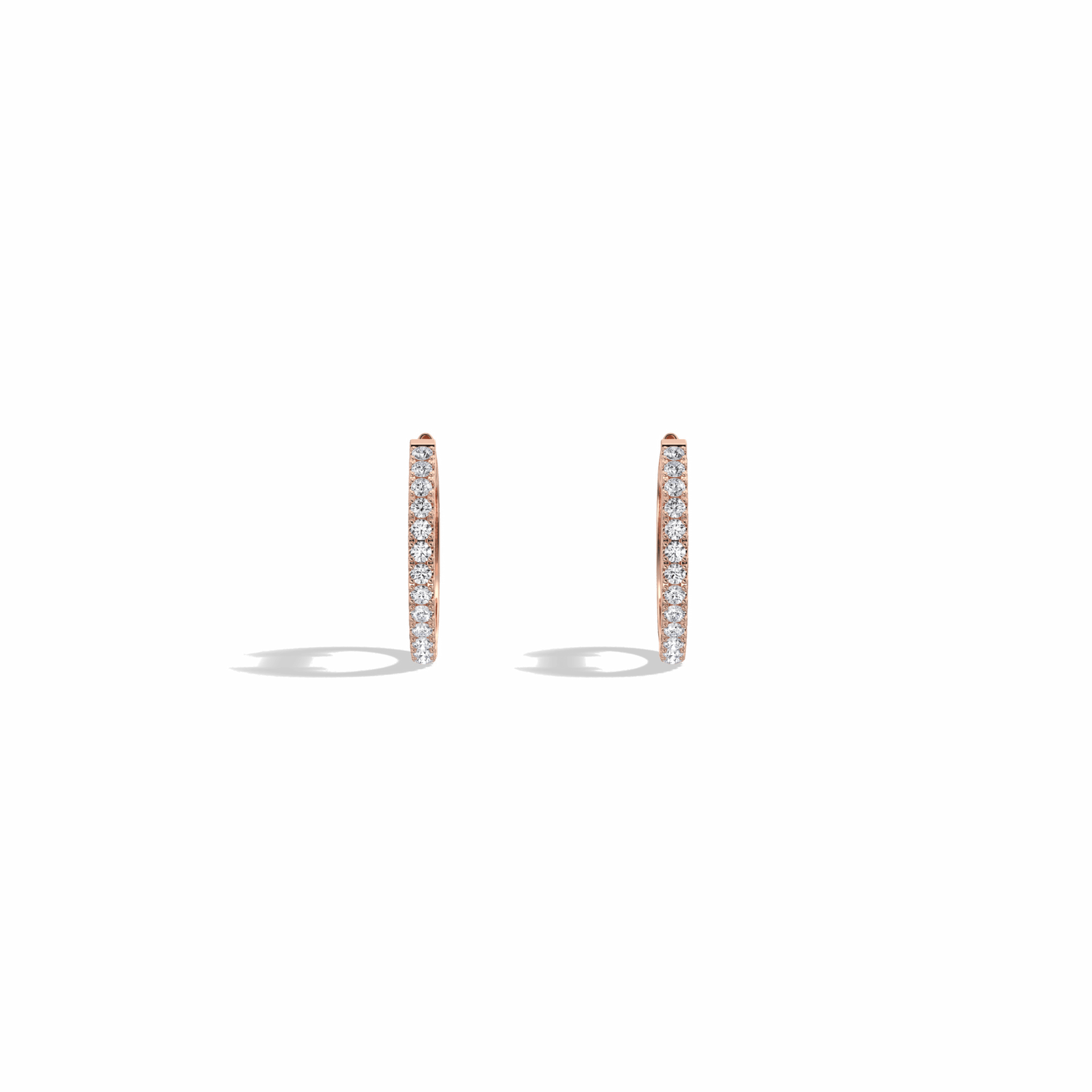 0.22CTW Lab Grown Diamond Hoop Earrings In 14K Solid Gold/Platinum - 