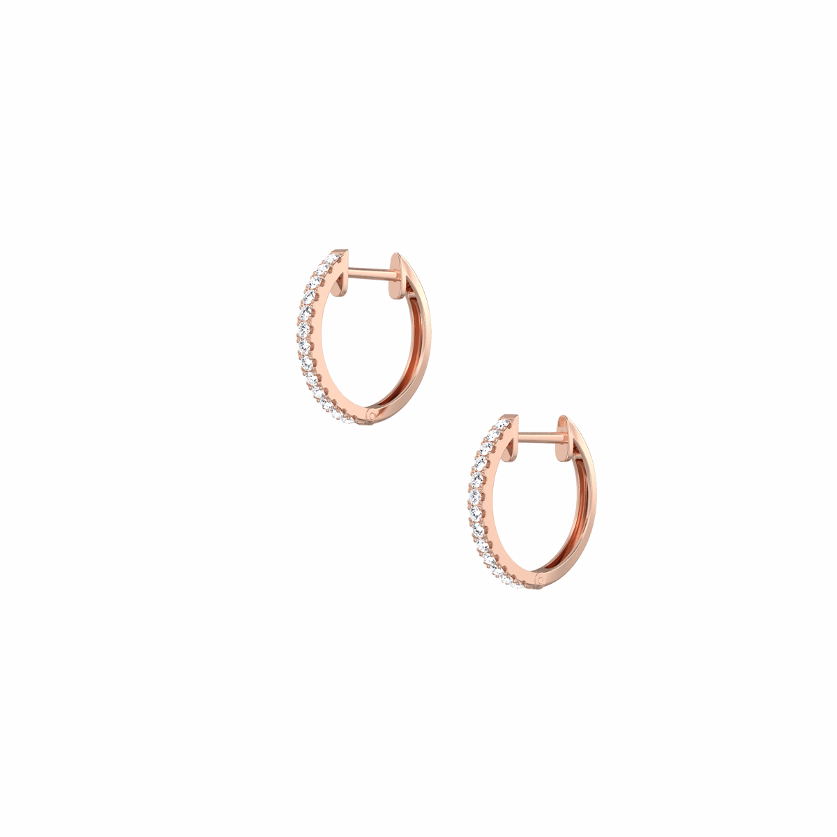 0.22CTW Lab Grown Diamond Hoop Earrings In 14K Solid Gold/Platinum - 