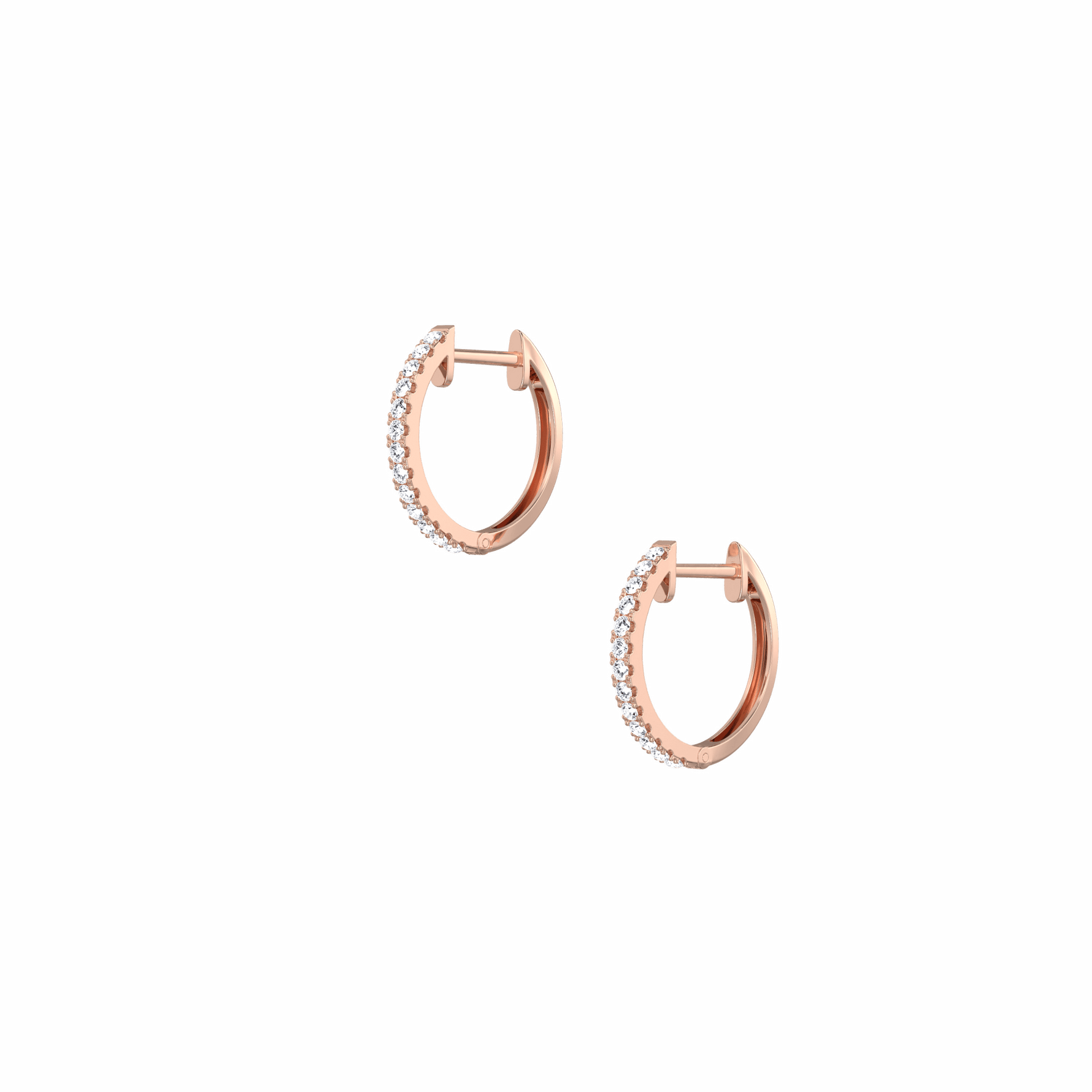 0.22CTW Lab Grown Diamond Hoop Earrings In 14K Solid Gold/Platinum - 