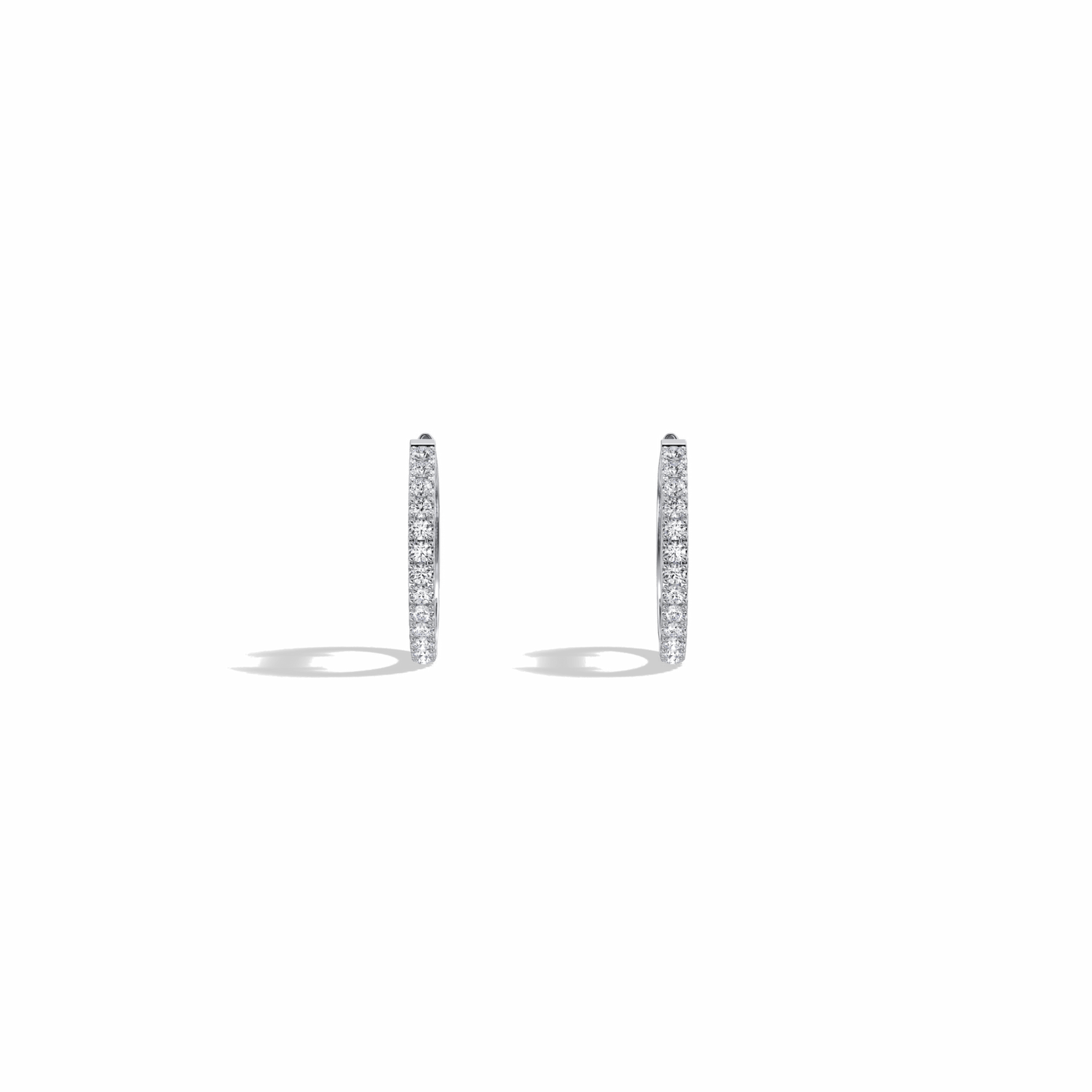 0.22CTW Lab Grown Diamond Hoop Earrings In 14K Solid Gold/Platinum - 