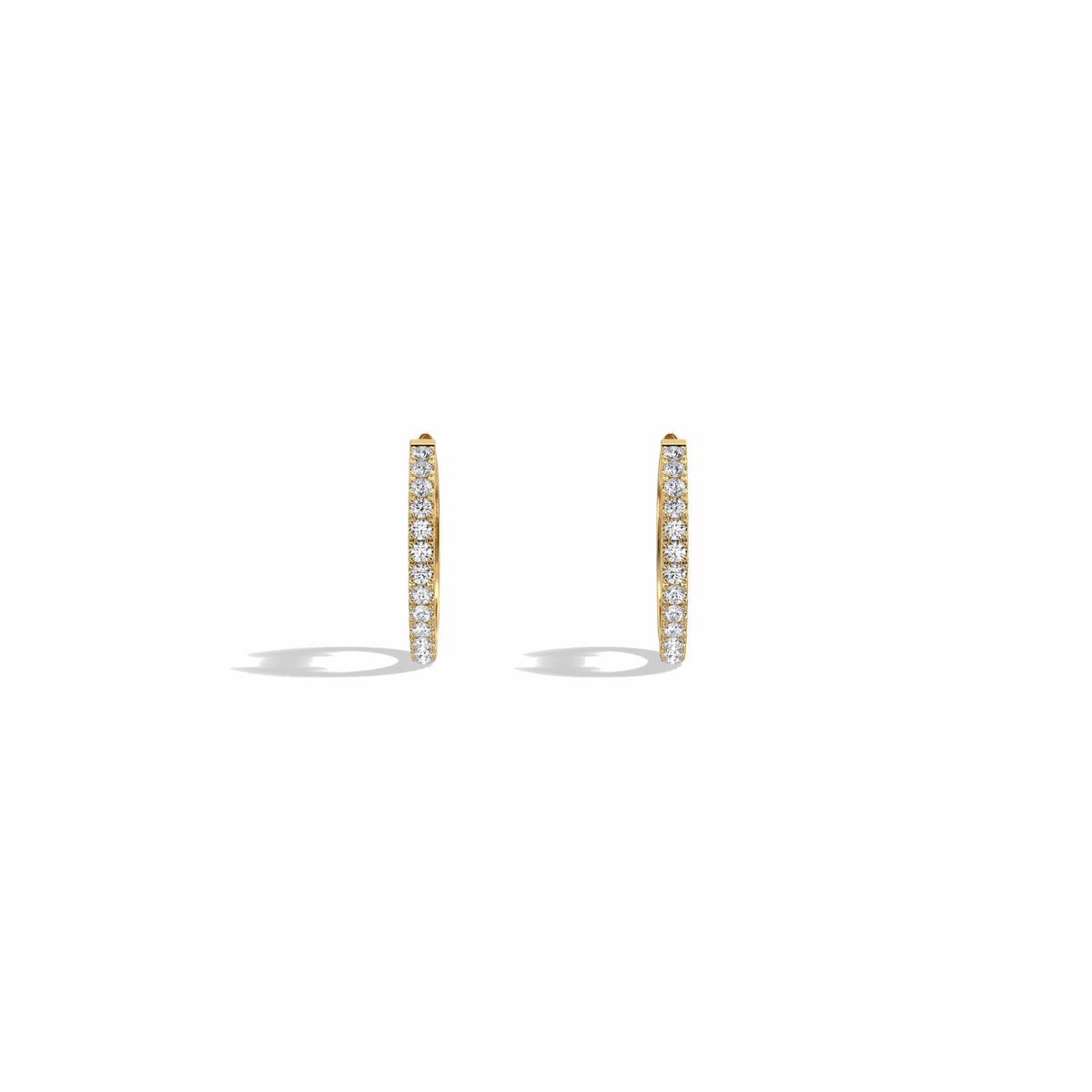 0.22CTW Lab Grown Diamond Hoop Earrings In 14K Solid Gold/Platinum - 