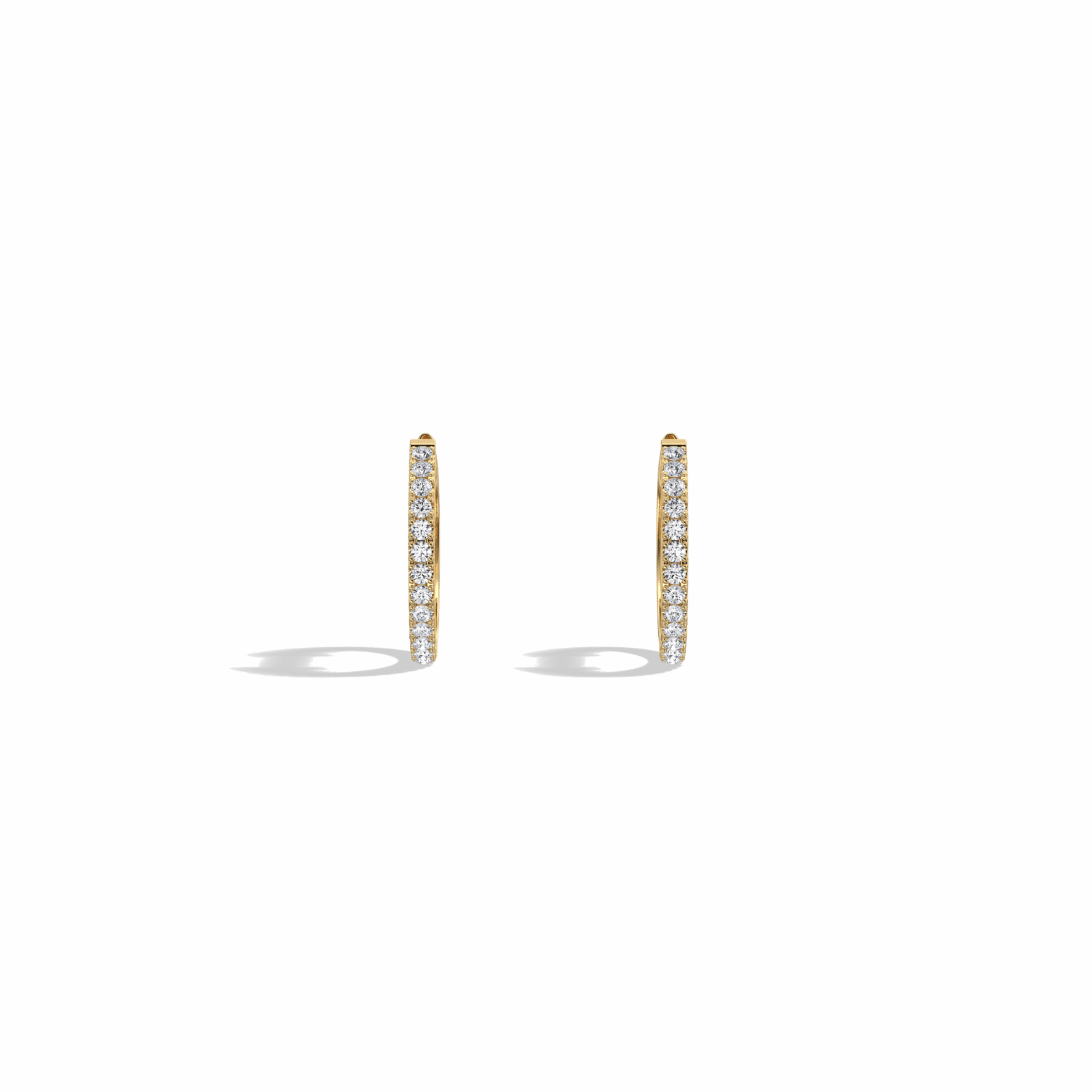 0.22CTW Lab Grown Diamond Hoop Earrings In 14K Solid Gold/Platinum - 