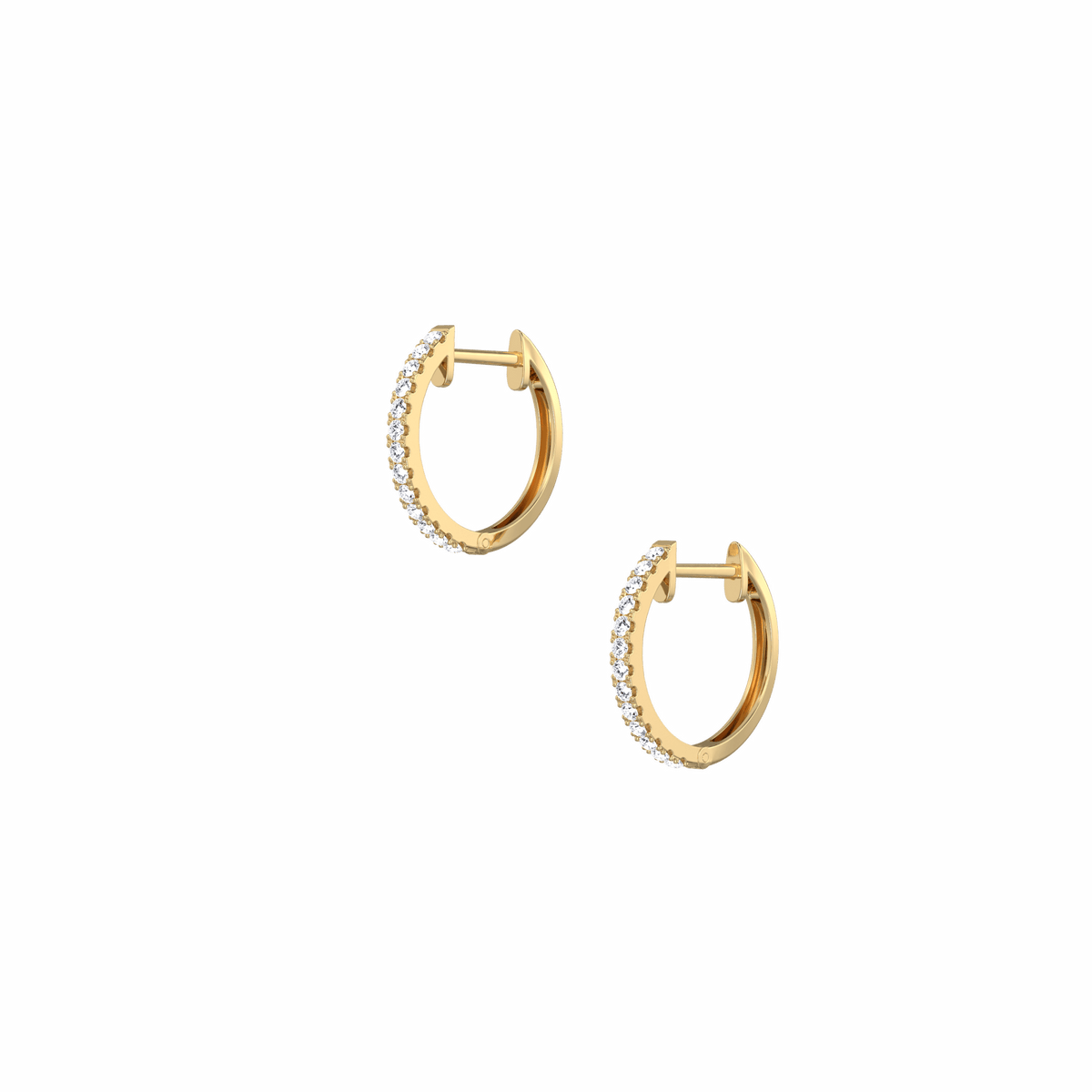 0.22CTW Lab Grown Diamond Hoop Earrings In 14K Solid Gold/Platinum - 