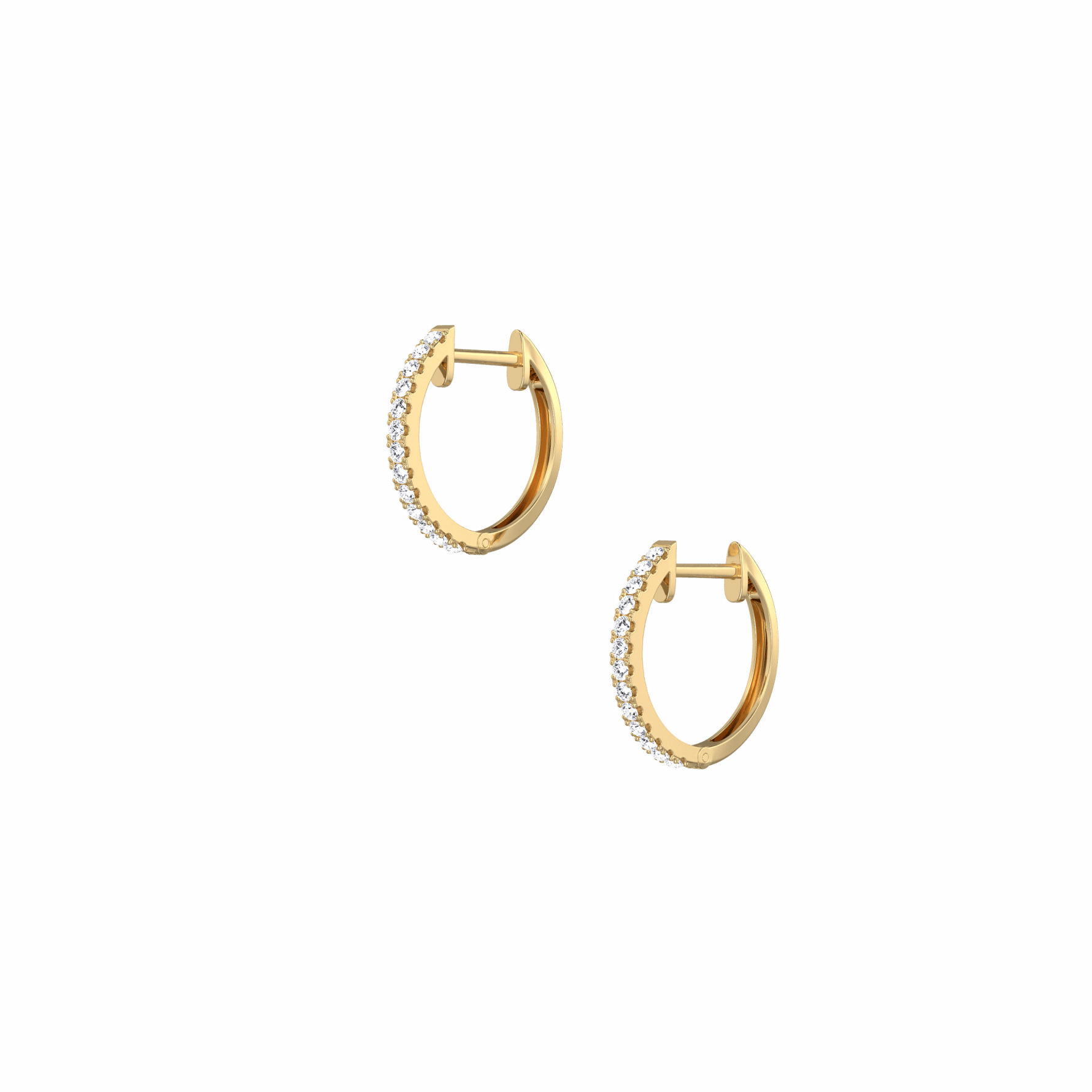 0.22CTW Lab Grown Diamond Hoop Earrings In 14K Solid Gold/Platinum - 