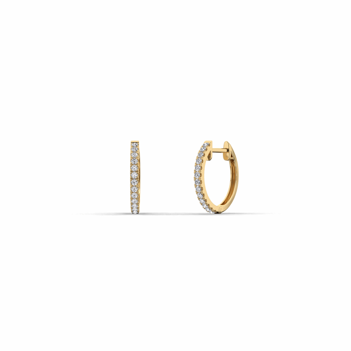 0.22CTW Lab Grown Diamond Hoop Earrings In 14K Solid Gold/Platinum - 