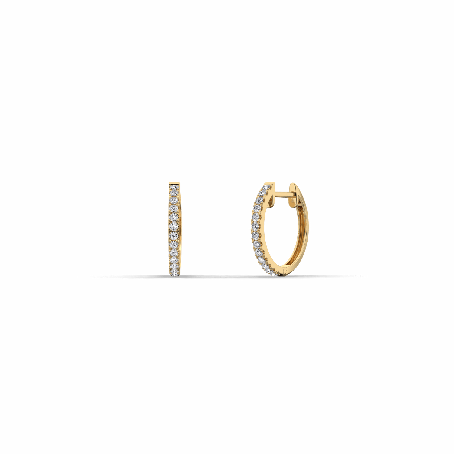 0.22CTW Lab Grown Diamond Hoop Earrings In 14K Solid Gold/Platinum - 