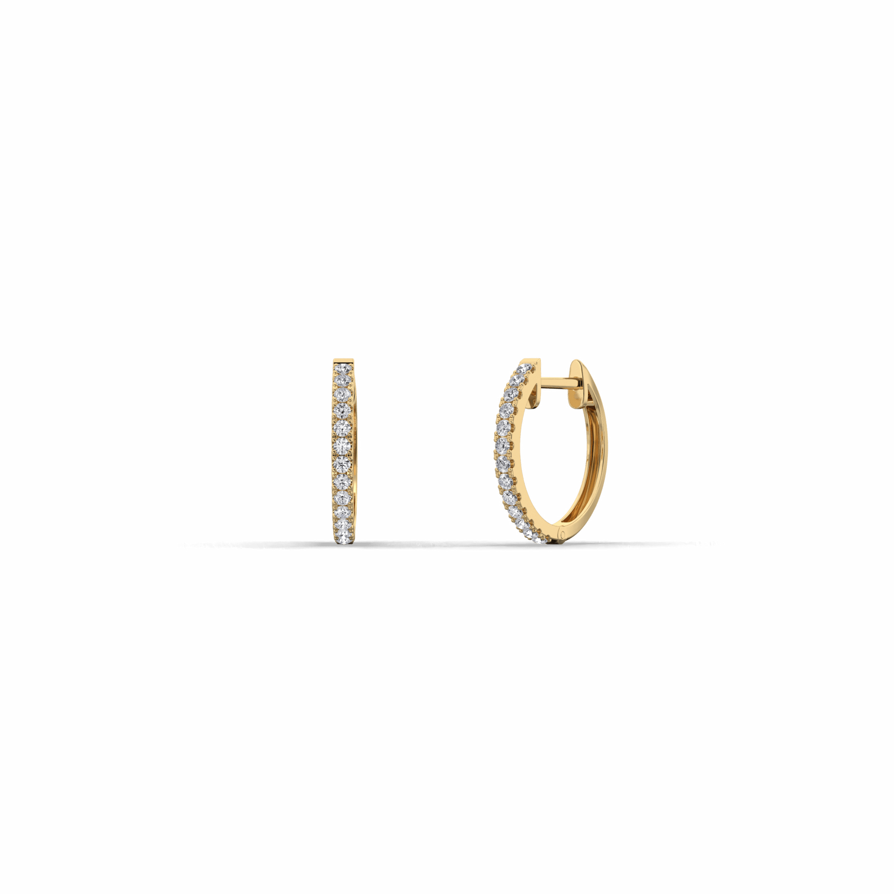 0.22CTW Lab Grown Diamond Hoop Earrings In 14K Solid Gold/Platinum - 