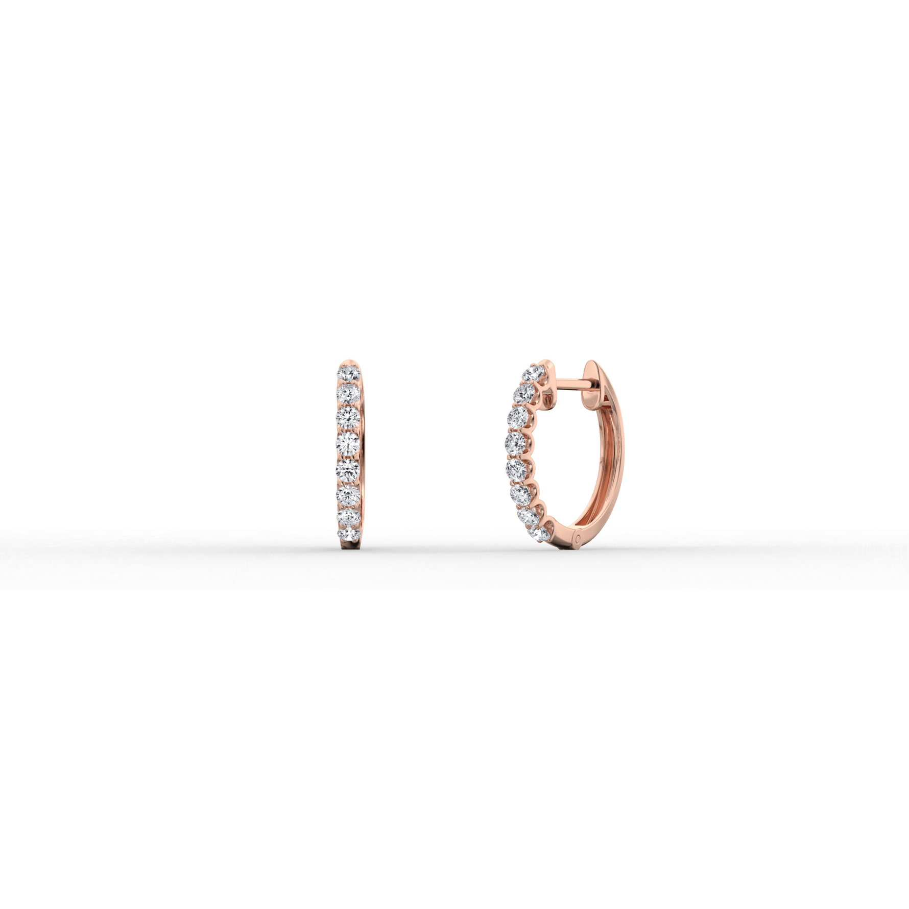0.36CTW Lab Diamond U Prong Huggies In 14K Solid Gold - 