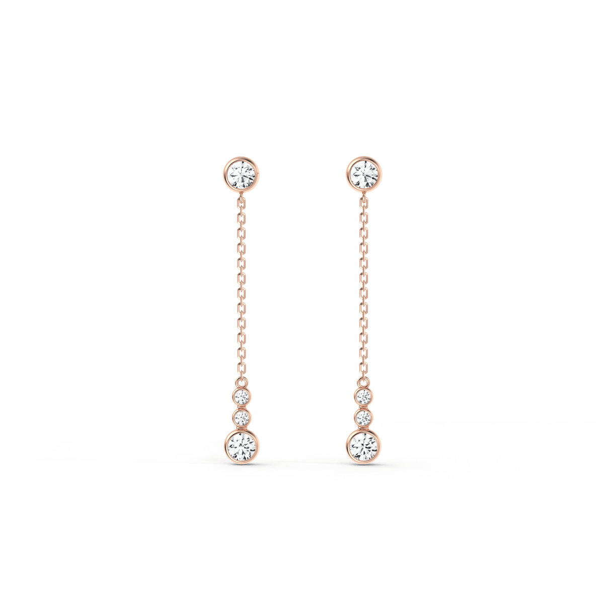 14K Solid Gold Dazzling Drop Earring With Lab Diamond - 
