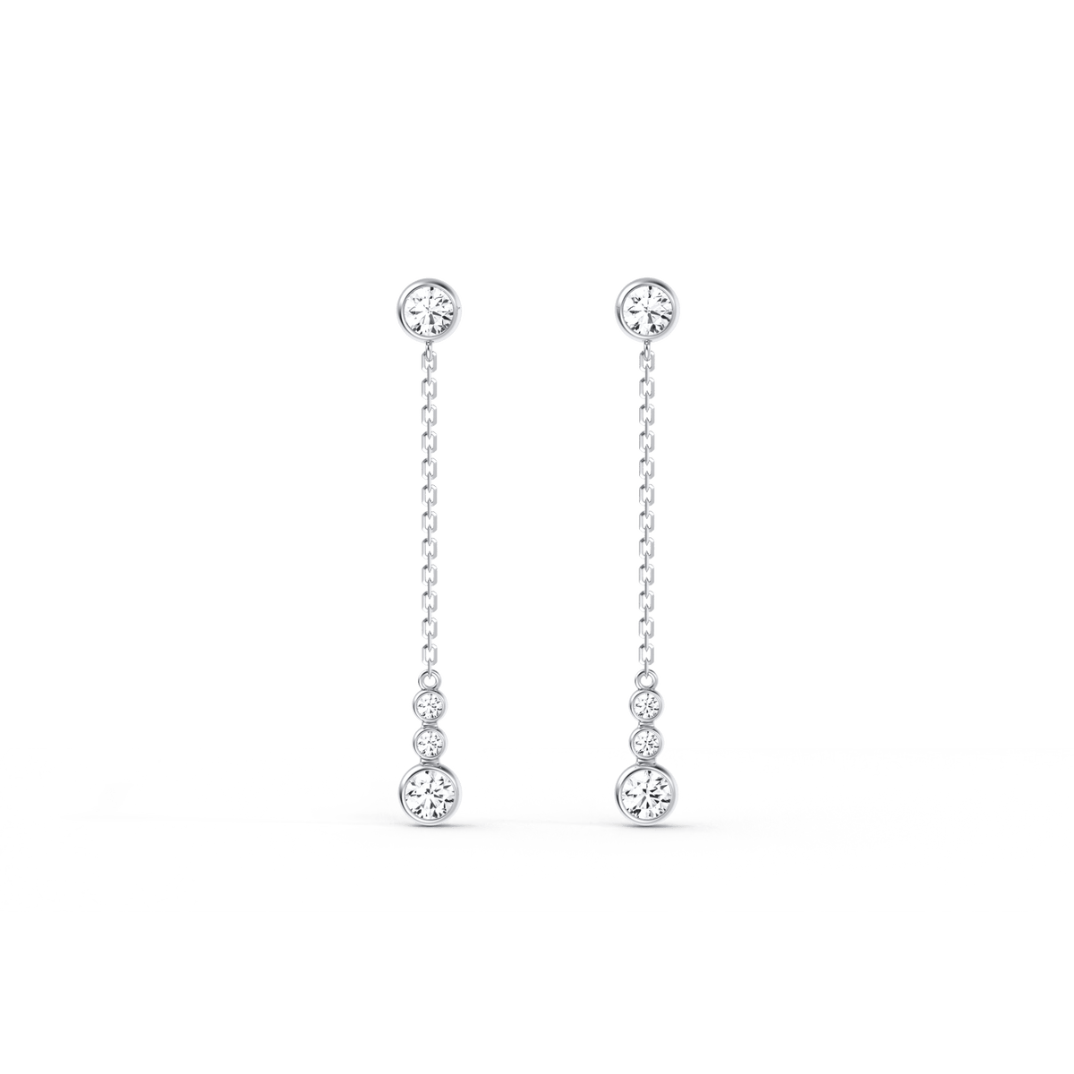 14K Solid Gold Dazzling Drop Earring With Lab Diamond - 