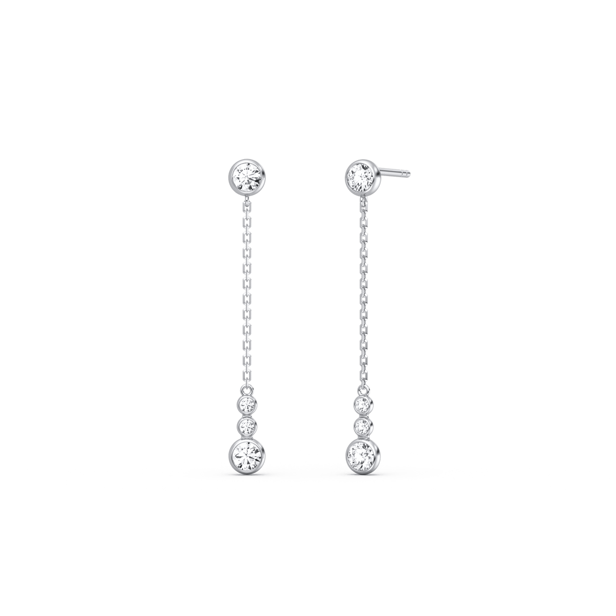 14K Solid Gold Dazzling Drop Earring With Lab Diamond - 