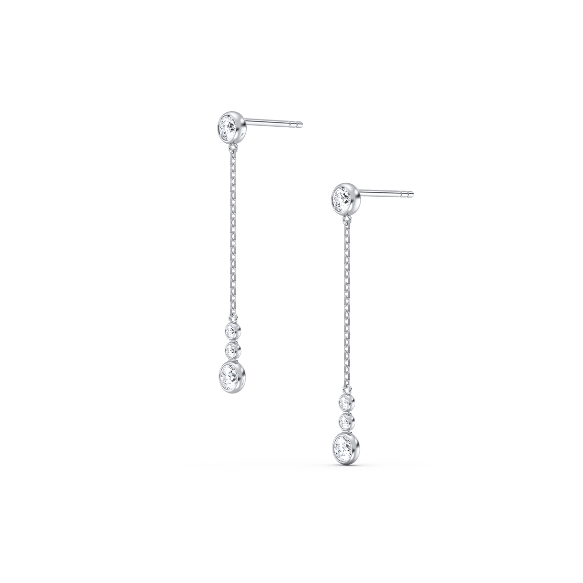 14K Solid Gold Dazzling Drop Earring With Lab Diamond - 