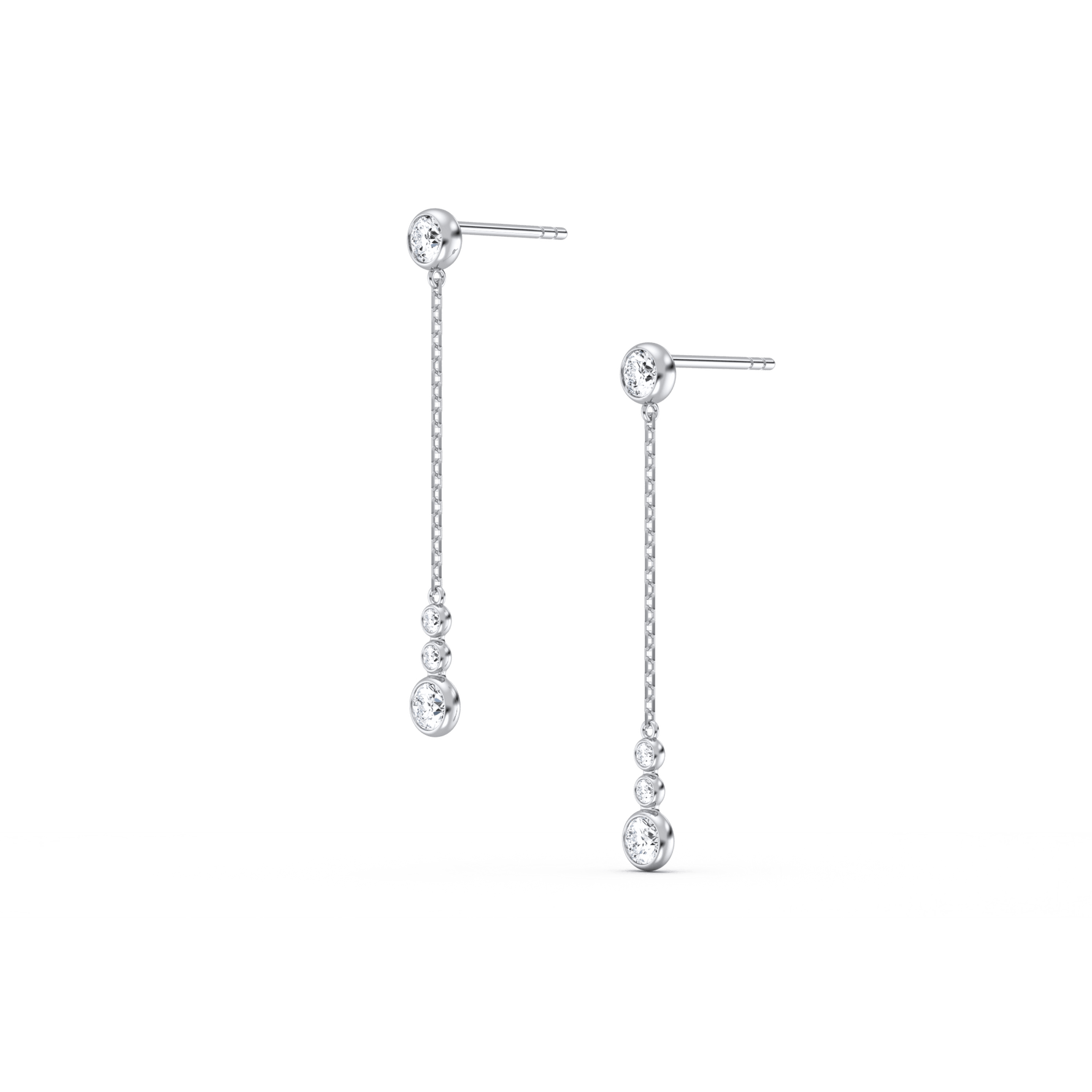 14K Solid Gold Dazzling Drop Earring With Lab Diamond - 