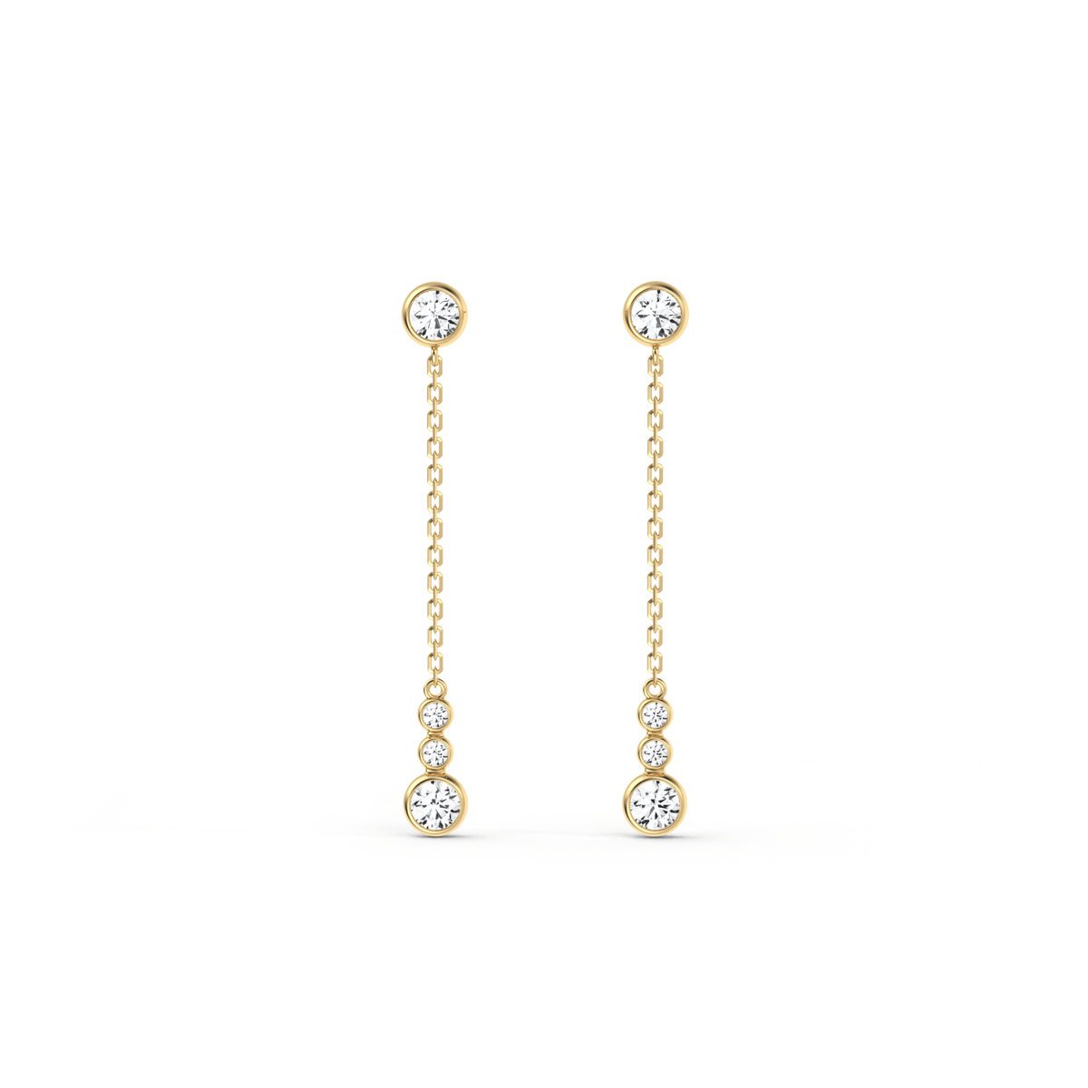 14K Solid Gold Dazzling Drop Earring With Lab Diamond - 