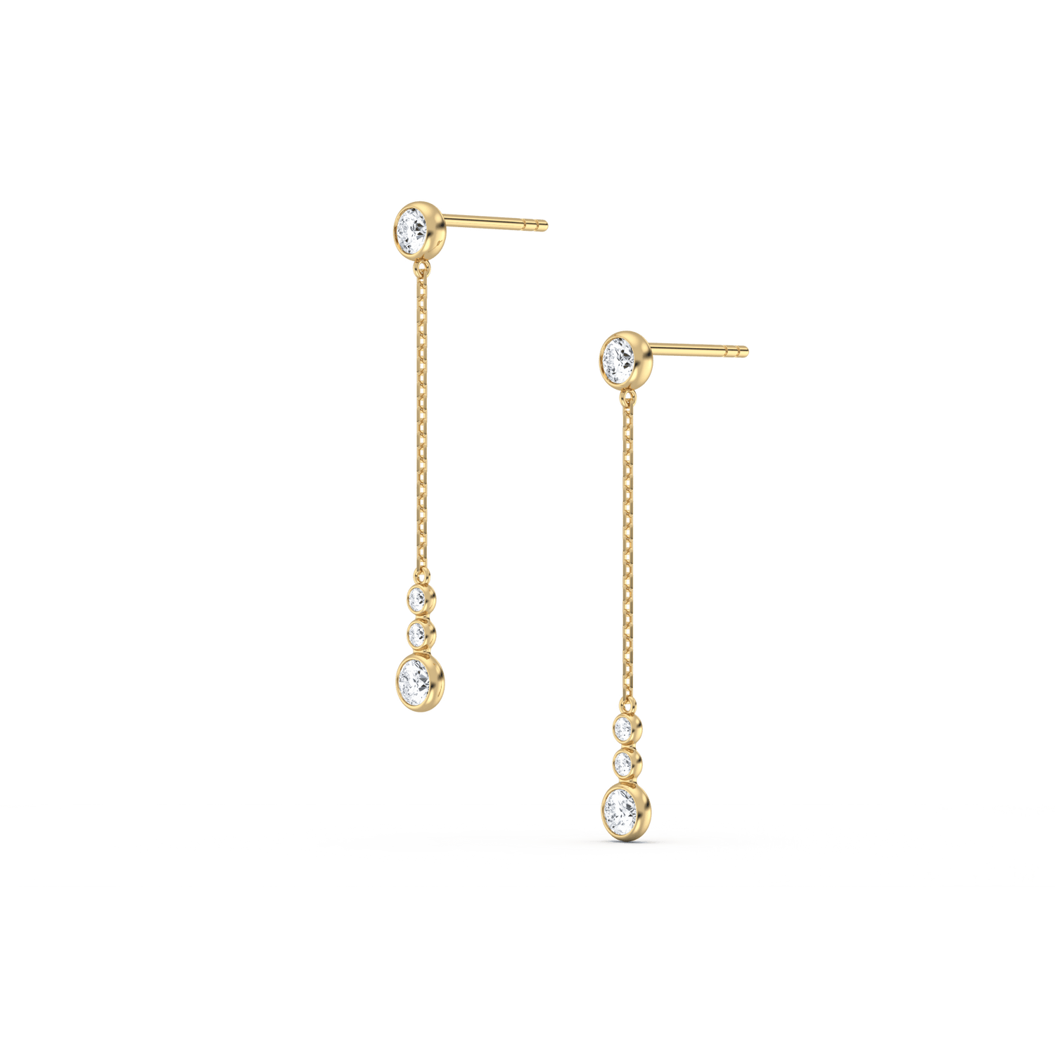 14K Solid Gold Dazzling Drop Earring With Lab Diamond - 