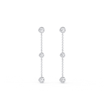 14K Solid Gold Bezel Set Drop Earring With Lab Diamond - 