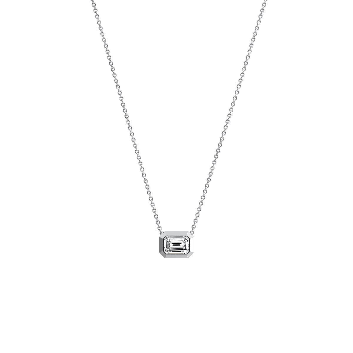 0.5CT Lab Grown Diamond Bezel Set Pendant Neckalce In 14K Solid Gold/Platinum - Necklaces