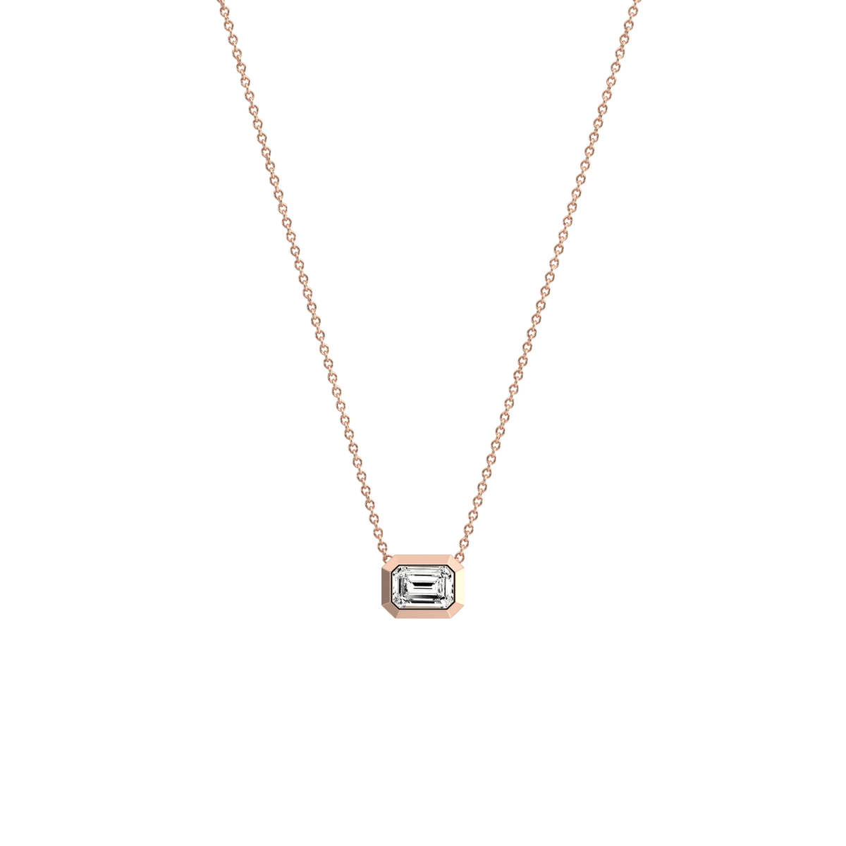 0.5CT Lab Grown Diamond Bezel Set Pendant Neckalce In 14K Solid Gold/Platinum - Necklaces