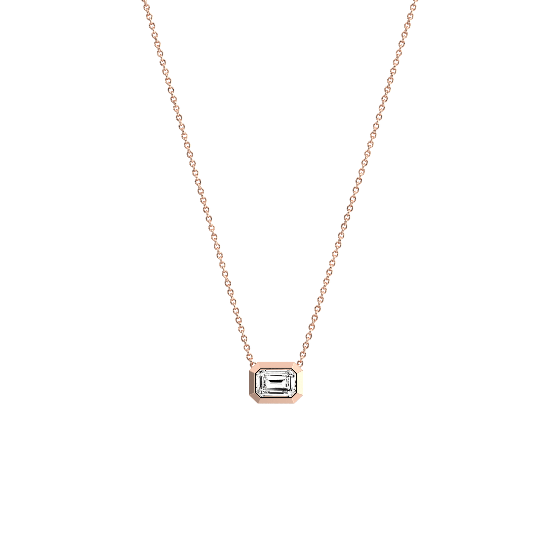 0.5CT Lab Grown Diamond Bezel Set Pendant Neckalce In 14K Solid Gold/Platinum - Necklaces