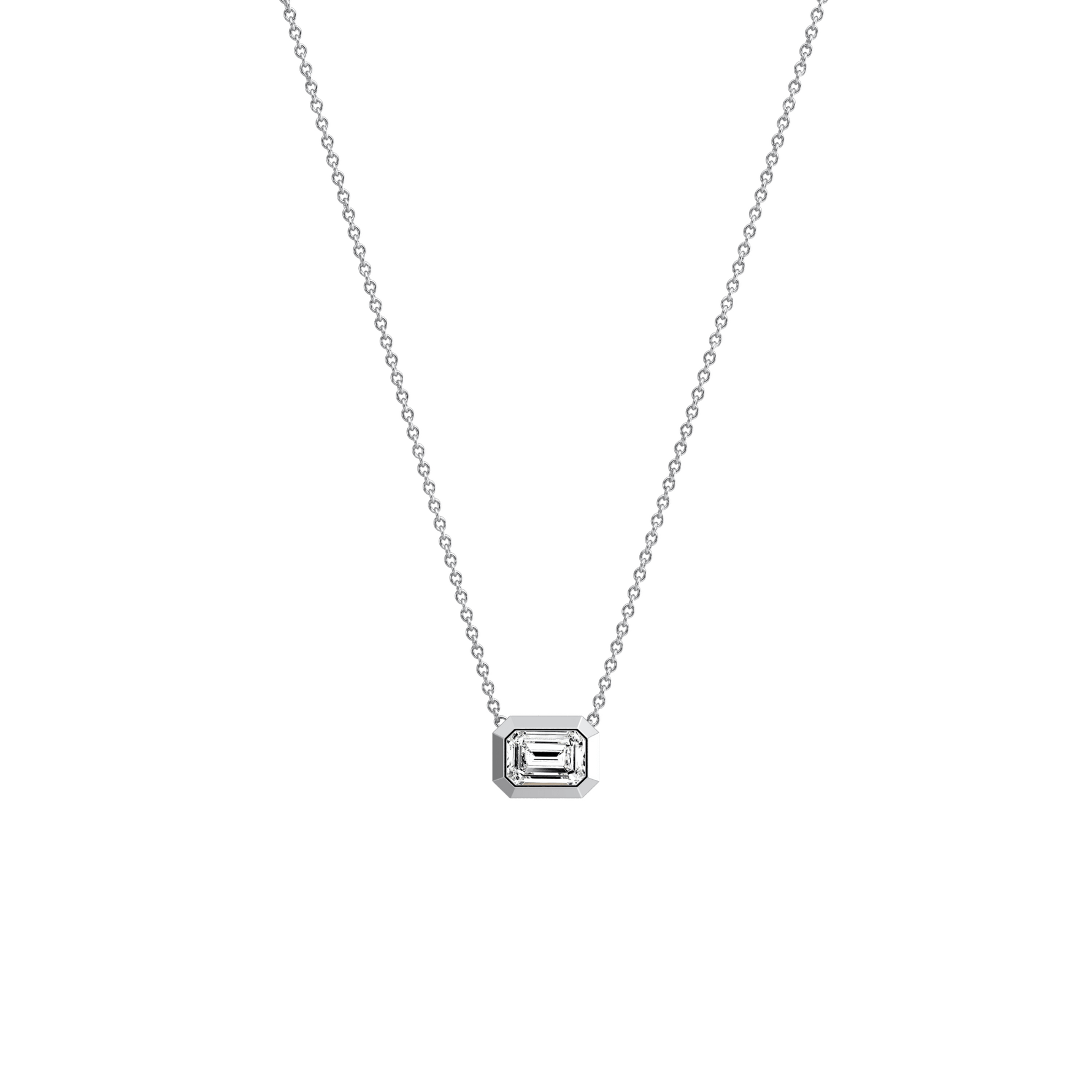 0.5CT Lab Grown Diamond Bezel Set Pendant Neckalce In 14K Solid Gold/Platinum - Necklaces