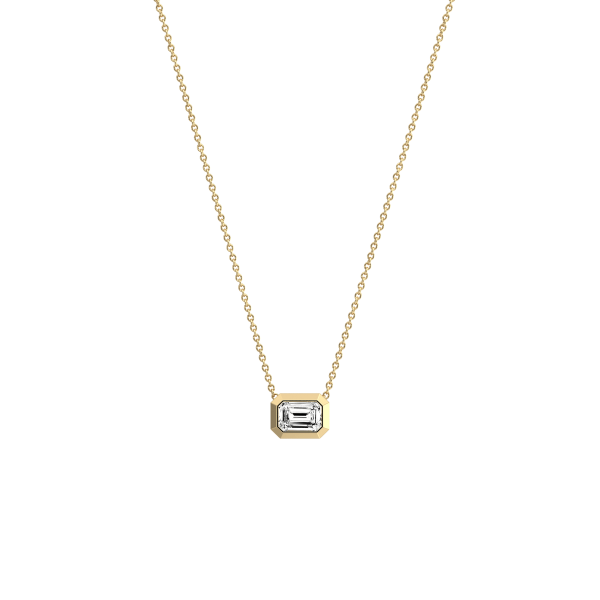 0.5CT Lab Grown Diamond Bezel Set Pendant Neckalce In 14K Solid Gold/Platinum - Necklaces