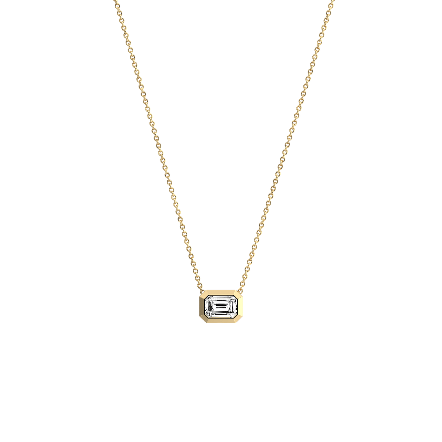0.5CT Lab Grown Diamond Bezel Set Pendant Neckalce In 14K Solid Gold/Platinum - Necklaces