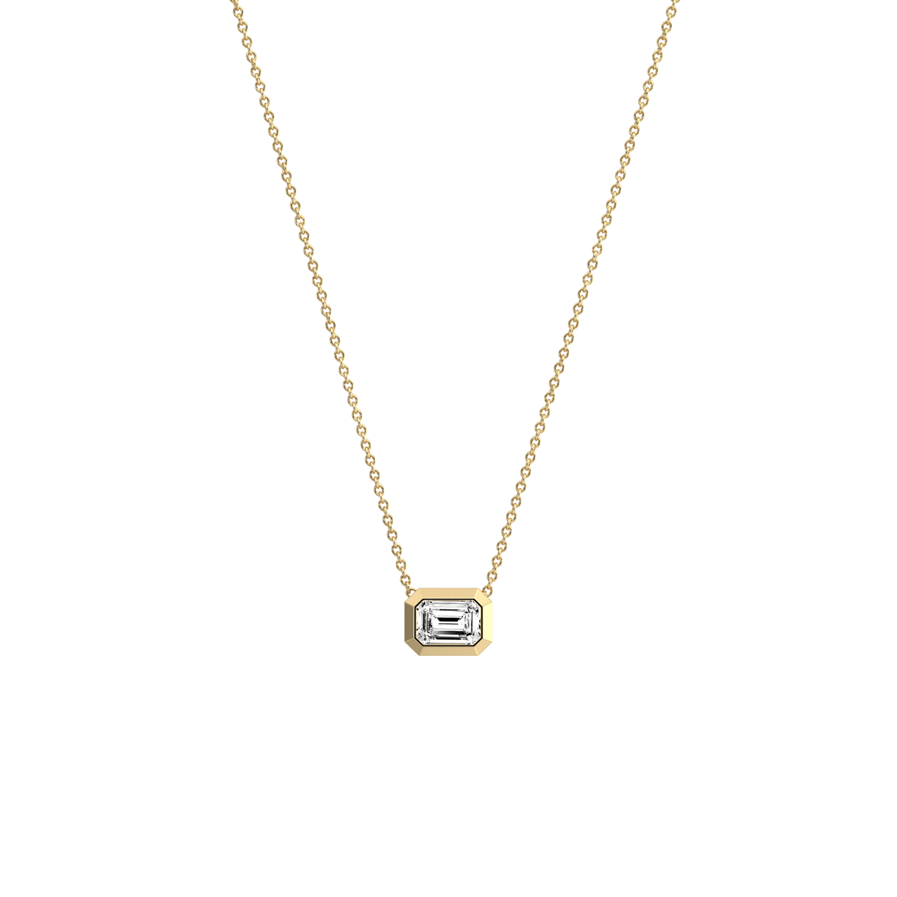 0.5CT Lab Grown Diamond Bezel Set Pendant Neckalce In 14K Solid Gold/Platinum - Necklaces