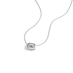 1CT Lab Grown Diamond Bezel Set Pendant Neckalce In 14K Solid Gold/Platinum - Necklaces