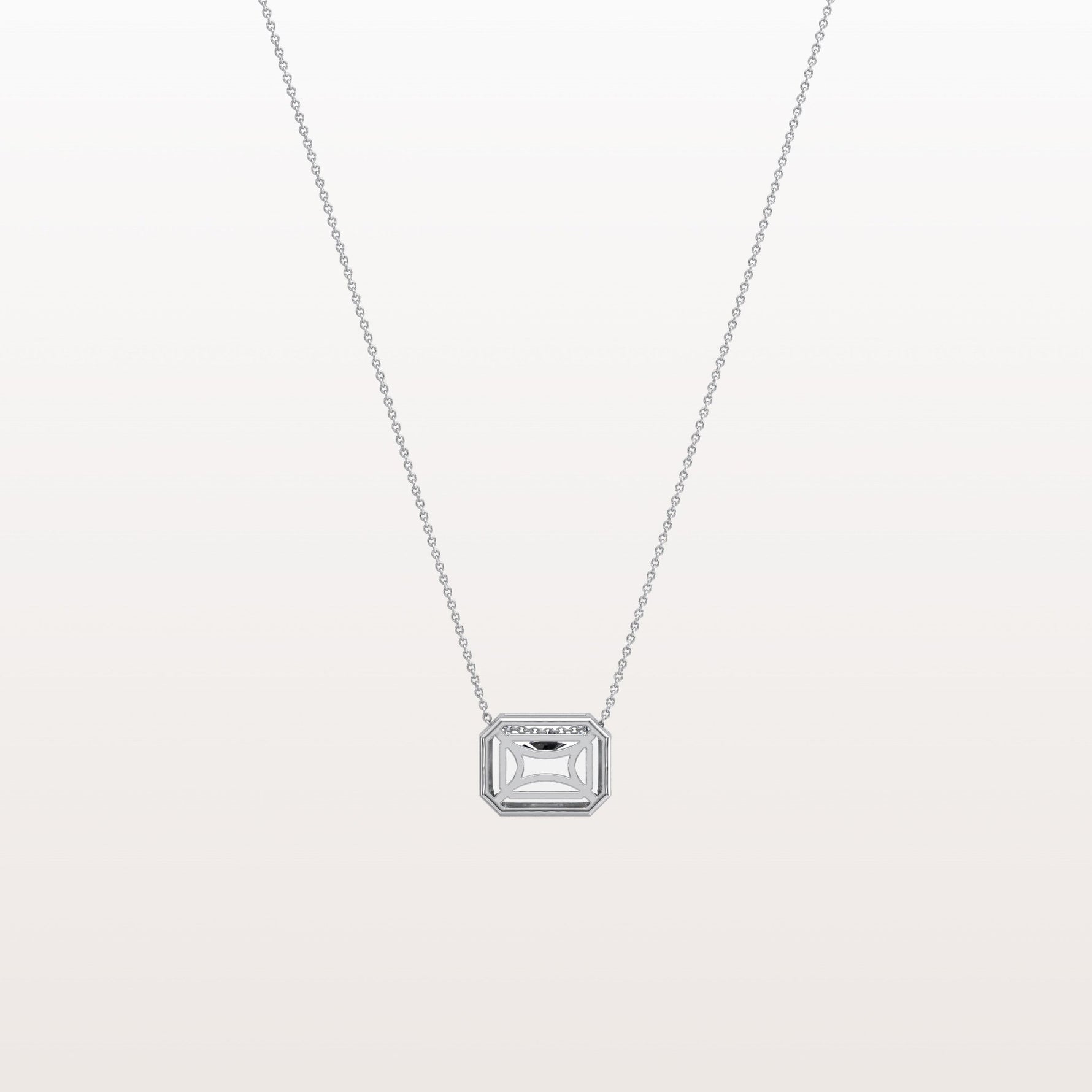 1CT Lab Grown Diamond Bezel Set Pendant Neckalce In 14K Solid Gold/Platinum - Necklaces